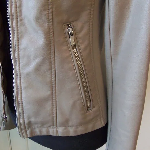 Express Faux Leather Jacket Snap Collar sz S - Picture 8 of 12